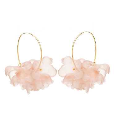 Kolczyki złote SILK HOOP PINK