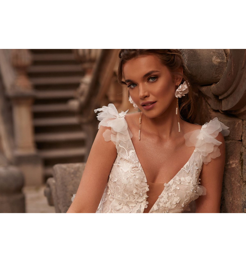 Kolczyki złote DANGLE ROSETTE