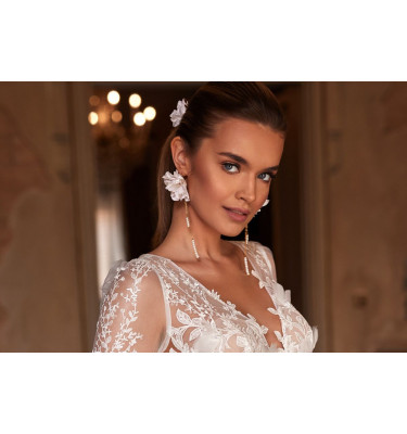 Kolczyki złote DANGLE ROSETTE