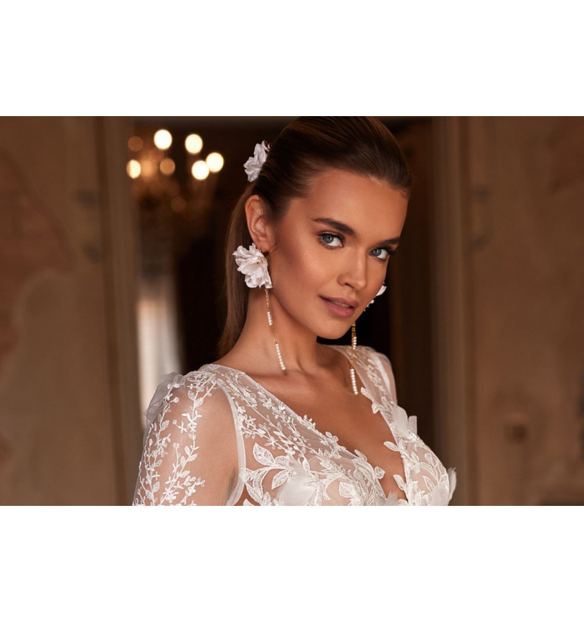 Kolczyki złote DANGLE ROSETTE